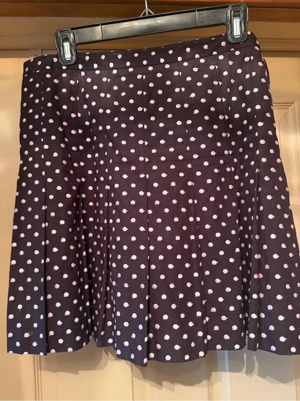 Brown and baby pink polka dot INC skirt